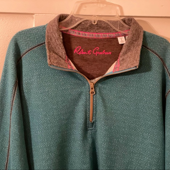 LIKE NEW Robert Graham Teal Zip Up - Picture 3 of 4
